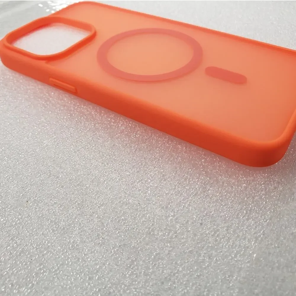 Supfine for iPhone 15 Pro Max Case, Magnetic. Bright Orange Phone Case